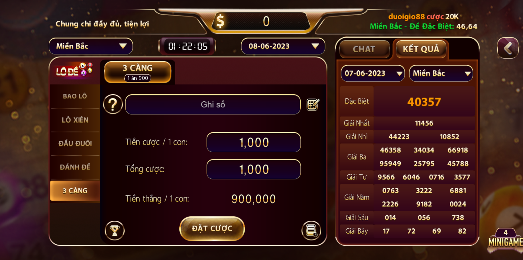 Nguyên tắc cá cược minigame đều tay